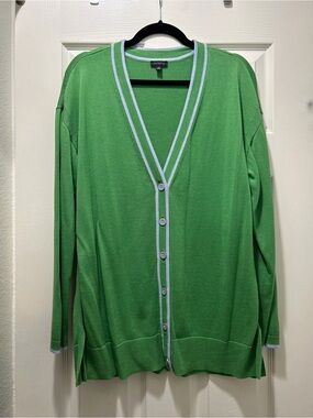 🥝🍉📚Mr Roger’s Oversized Green & Light Blue Cardigan 📚🍋‍🟩💙
